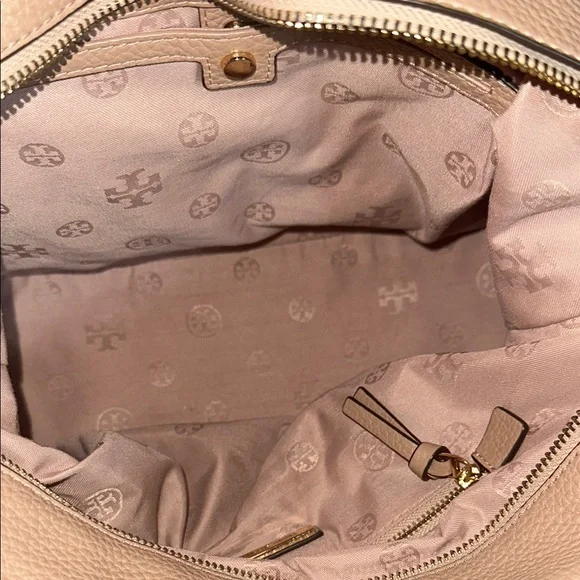 Tory Burch Tan/pink Shoulder Bag with Gold Hardware